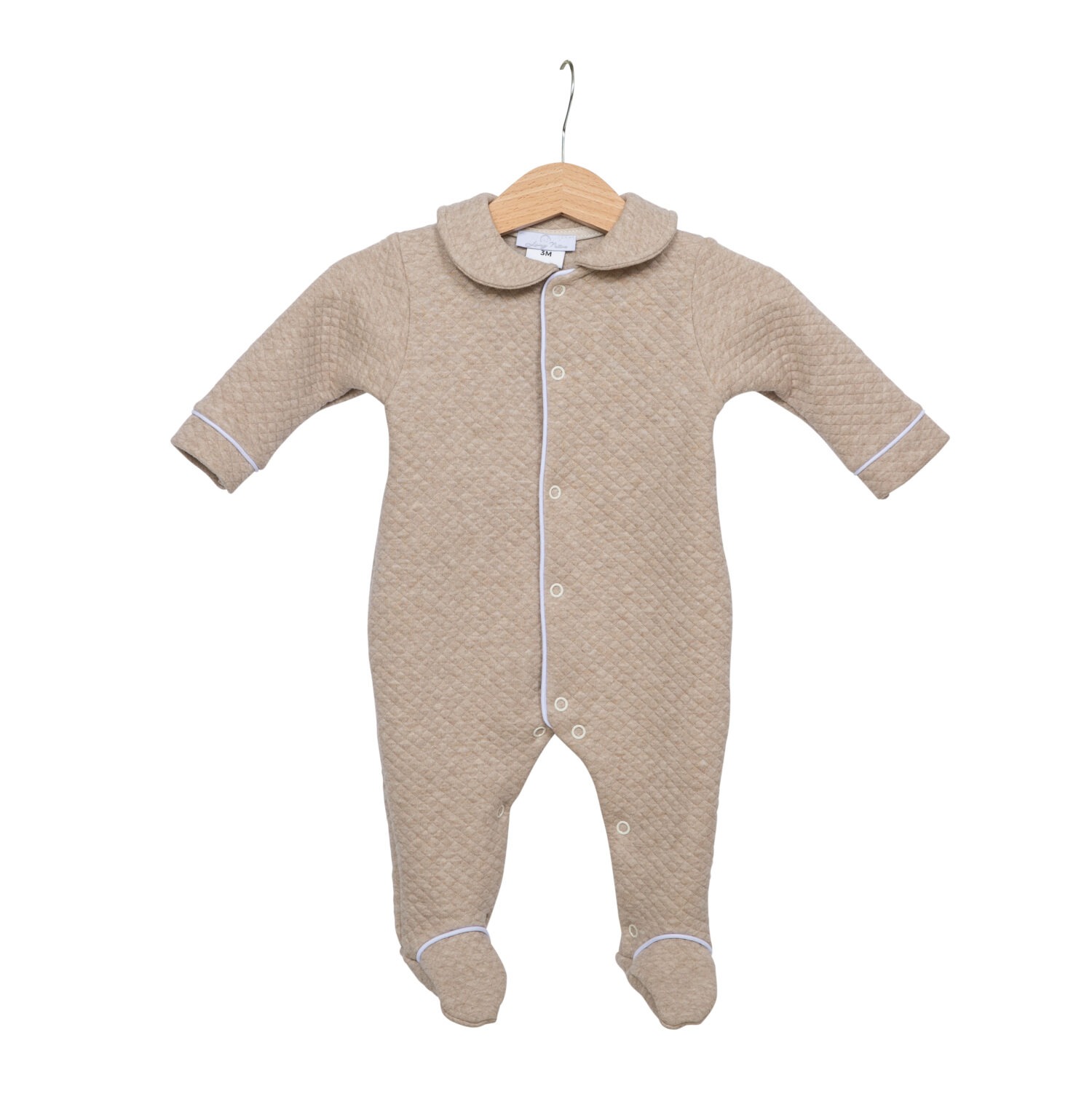 living-nature-babykledij-babypakje-losange-doorstikte stof-camel-beige