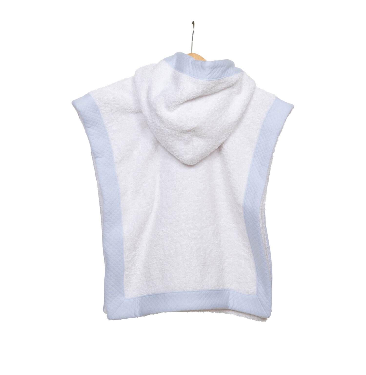 iving-nature-babykledij-poncho-kap-badstof-wit-losange-doorstikte-stof-boord-blauw