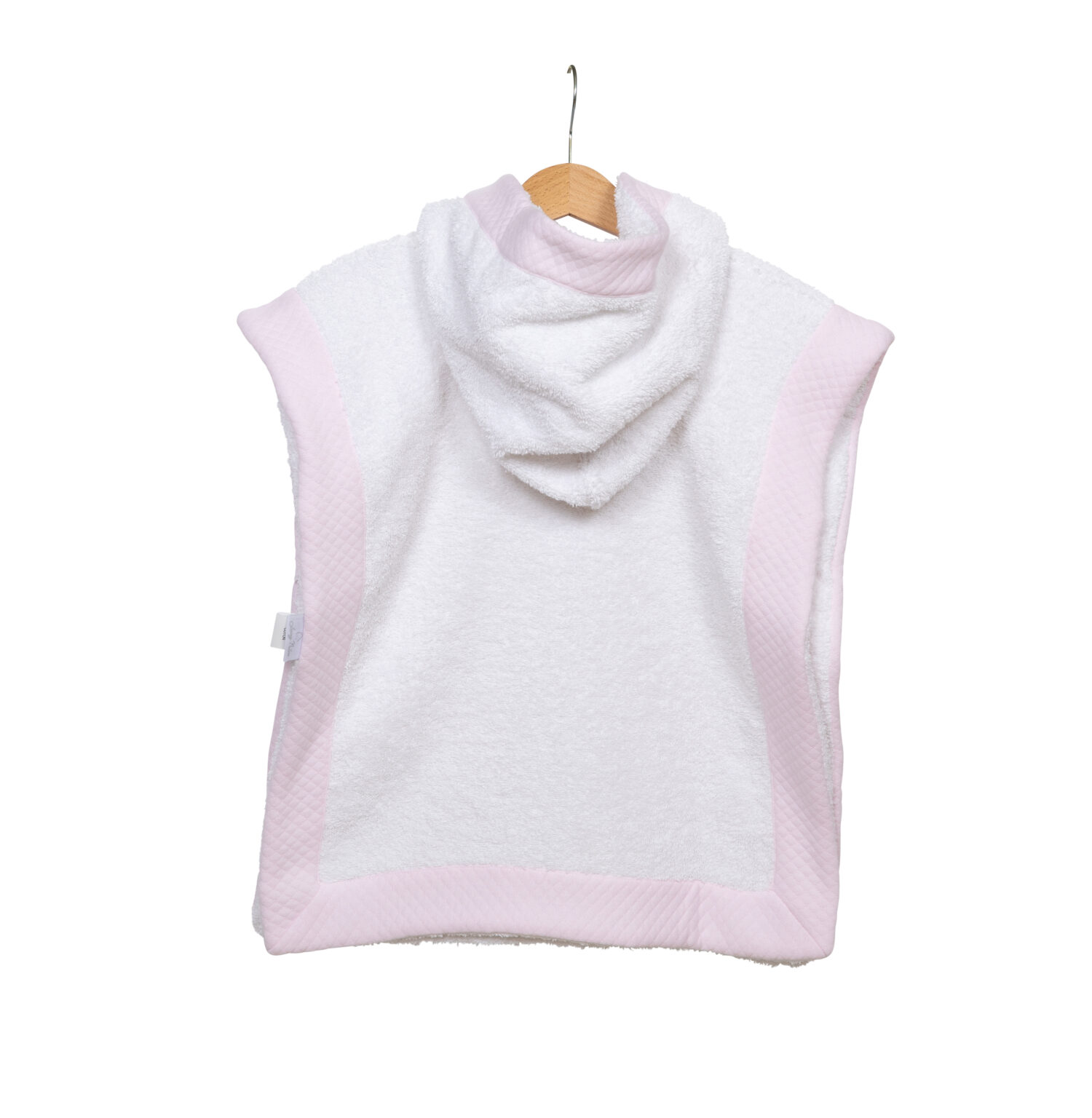 iving-nature-babykledij-poncho-kap-badstof-wit-losange-doorstikte-stof-boord-roze