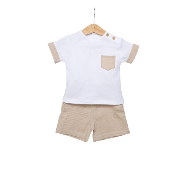 living-nature-babykledij-set-charles-shortje-tshirt-tetra-beige-wit