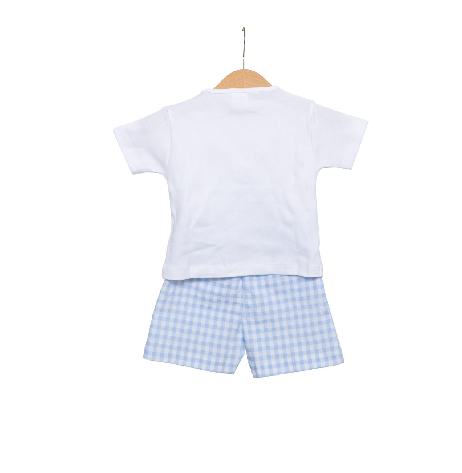 living-nature-babykledij-set-harry-fish-shortje-tshirt-vichy-blauw-wit